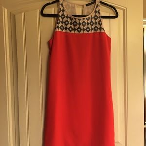 THML dress - coral with navy stitching